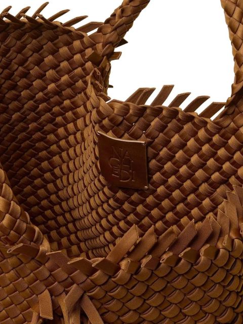 NAGHEDI St. Barths woven-design fringed-detail tote - Brown