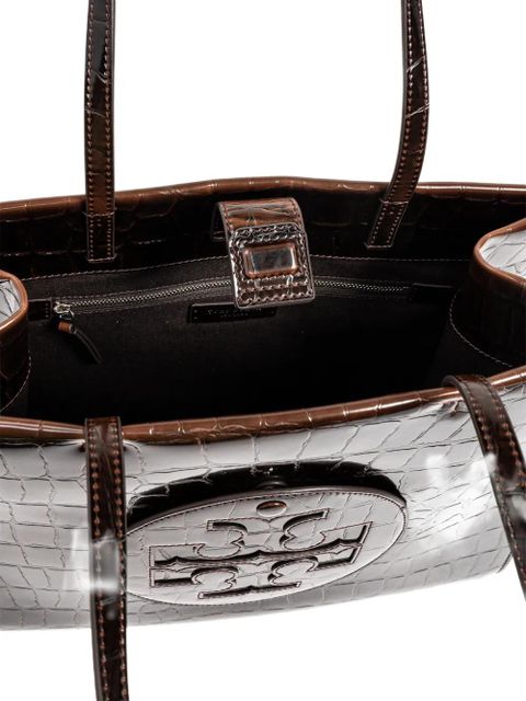 Tory Burch croc-embossed logo-detail tote bag - Brown