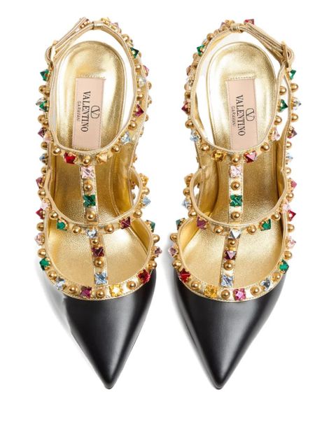Valentino Garavani 100mm Rockstud embellished pumps - Black
