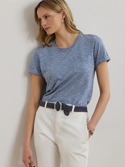 Lauren Ralph Lauren t-shirt bawełniany damski kolor niebieski 200971023 - zdjęcie produktu nr 1