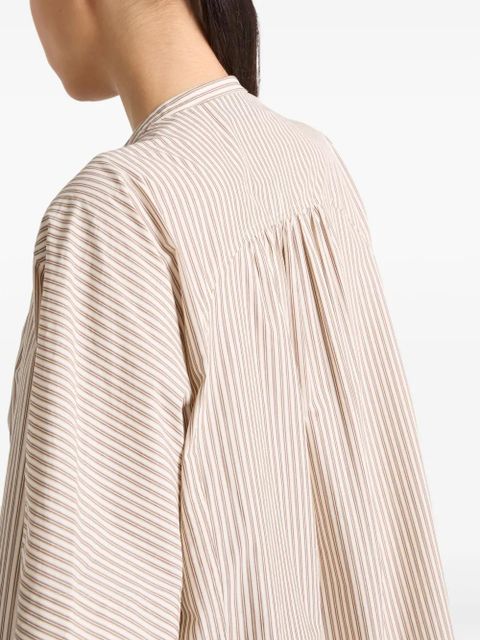 Yves Salomon striped midi dress - Brown