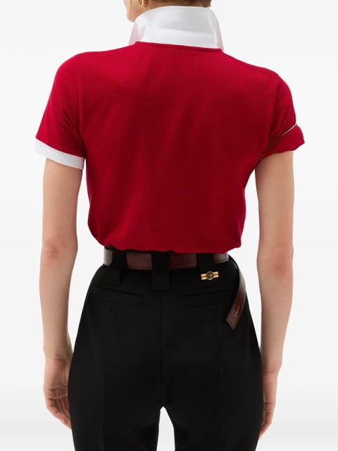 Versace contrast-trim polo shirt - Red