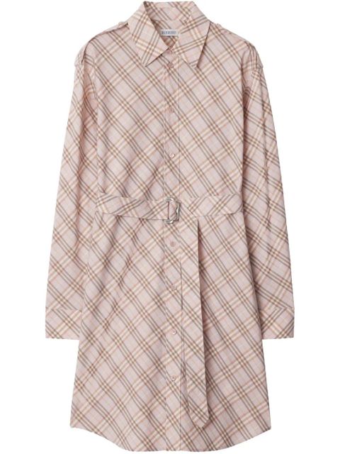 Burberry checked shirt dress - Pink