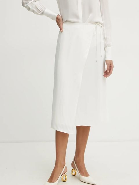 BOSS spódnica kolor biały midi rozkloszowana 50538116 - zdjęcie produktu nr 1
