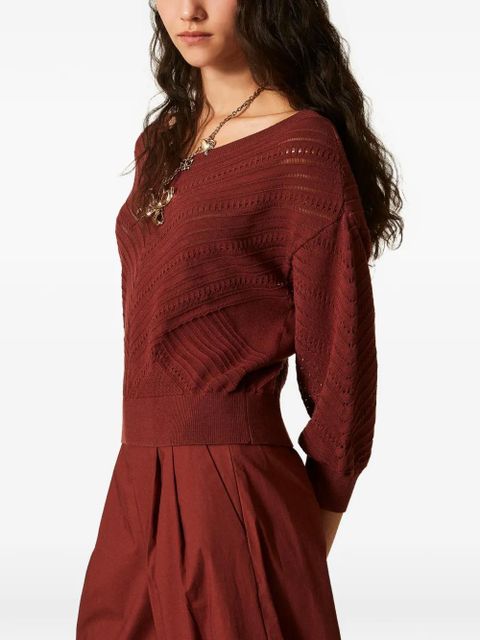 TWINSET pointelle-knit top - Red