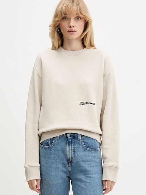 Karl Lagerfeld Jeans bluza damska kolor beżowy z nadrukiem A4W20003 - zdjęcie produktu nr 1