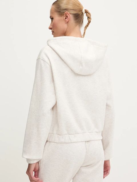 Guess bluza ROBERTA damska kolor beżowy z kapturem z aplikacją V5RQ20 KC3D2