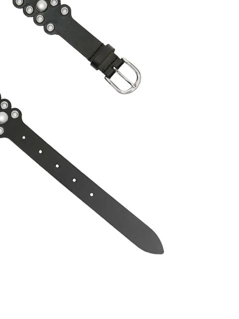 ISABEL MARANT Zalla scalloped studded leather belt - Black - zdjęcie produktu nr 2
