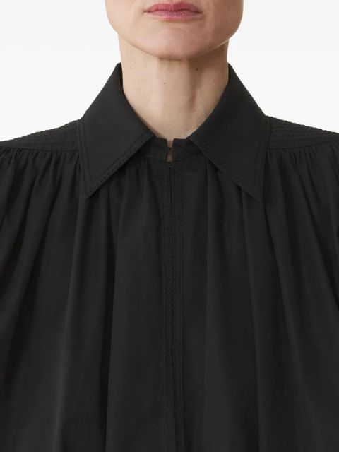 Lanvin puffed-sleeve zip-front top - Black