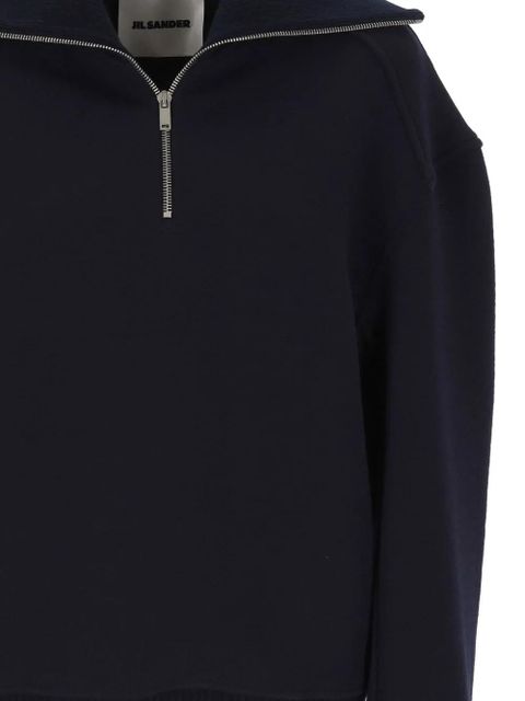 Jil Sander turtleneck zip-up sweater - Blue