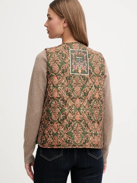 Barbour bezrękawnik x Farm Rio kolor zielony przejściowy LLI0024 - zdjęcie produktu nr 2