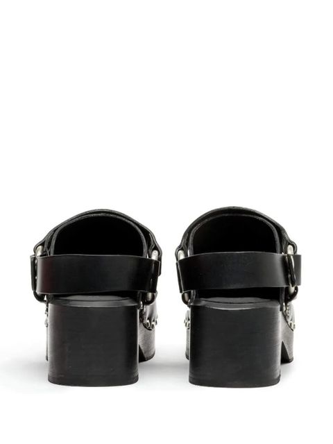 RE/DONE 70's stud-embellished mules - Black