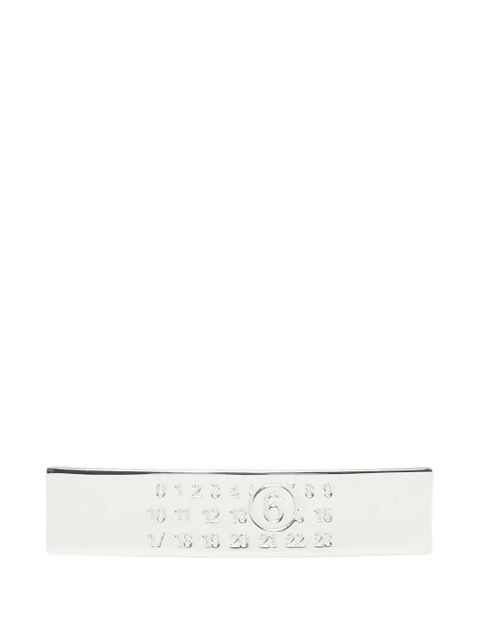 MM6 Maison Margiela logo-engraved hair clip - Silver - zdjęcie produktu nr 1