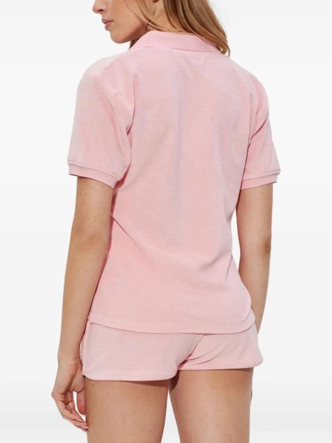 Hunza G embroidered-logo T-shirt - Pink