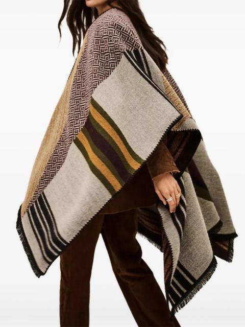 Ba&Sh Panama striped cape - Green