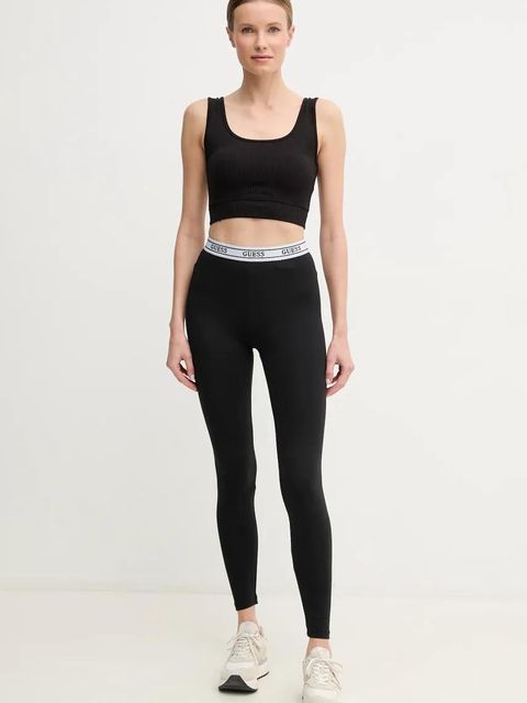 Guess legginsy ALINE damskie kolor czarny z nadrukiem V5GB04 KCSA2