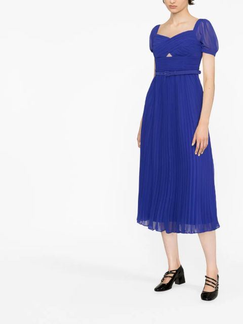 Self-Portrait sweetheart-neck dress - Blue