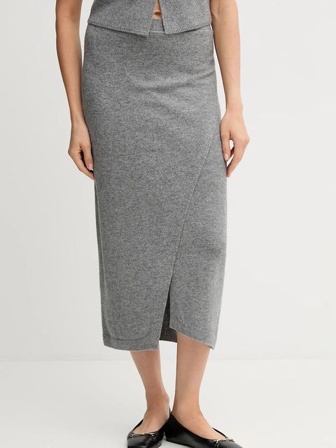 OUI spódnica z wełną kolor szary maxi ołówkowa 88299 - zdjęcie produktu nr 1