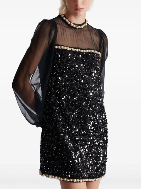 Balmain sequin detailing dress - Black