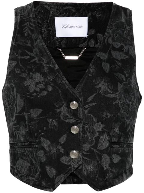 Blumarine floral-pattern vest - Black - zdjęcie produktu nr 1