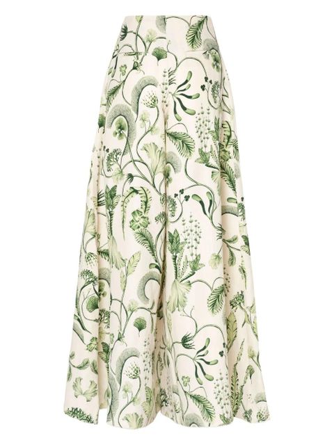 Agua By Agua Bendita Marea Habitat floral-print palazzo trousers - White