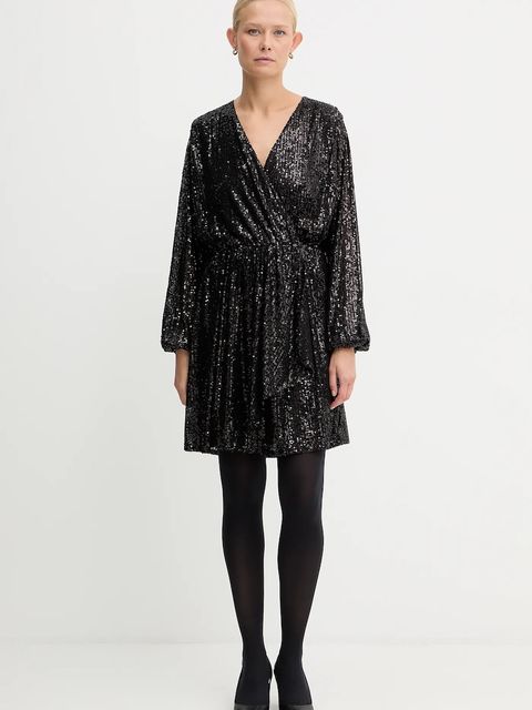 BOSS Orange sukienka kolor czarny mini rozkloszowana 50548326