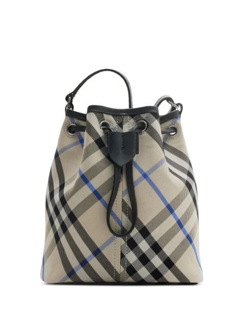 Burberry mini checked bucket bag - Neutrals - zdjęcie produktu nr 1