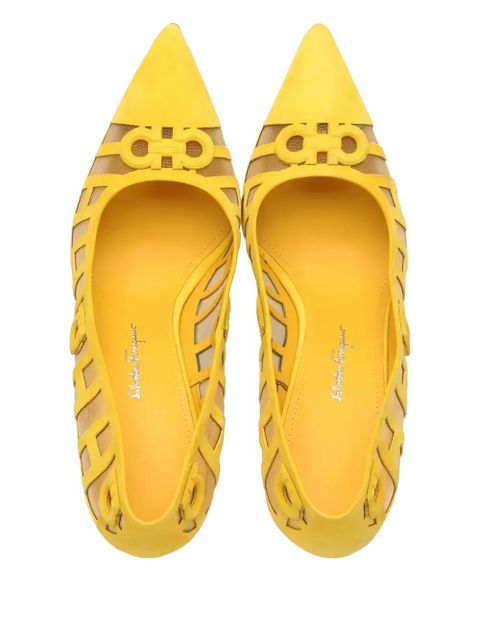 Ferragamo 105mm leather heeled pumps - Yellow