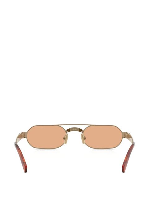 Miu Miu Eyewear oval-frame double-bridge sunglasses - Gold