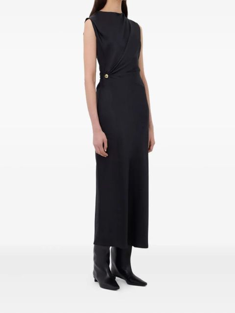 LouLou de Saison Roan metal-ornament silk dress - Black