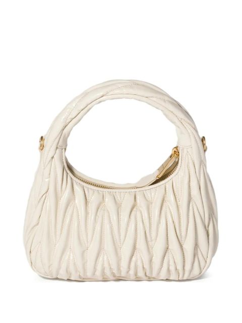 Miu Miu Wander matelassé patent leather bag - Neutrals