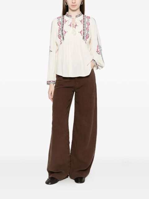 Ba&Sh embroidered tassel blouse - Neutrals - zdjęcie produktu nr 2