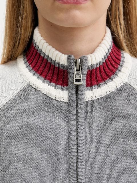 Guess Jeans kardigan z dodatkiem wełny damski kolor szary lekki W5BR12 Z0561