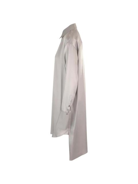 LOEWE asymmetric-hem mini shirt dress - Grey