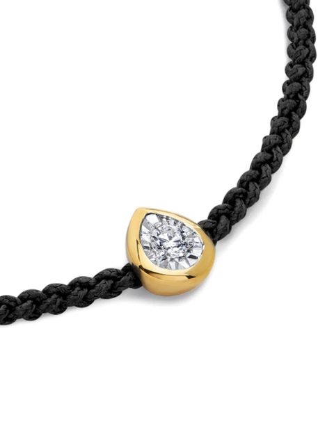 Monica Vinader 18K gold-vermeil pear-diamond cord bracelet - Black