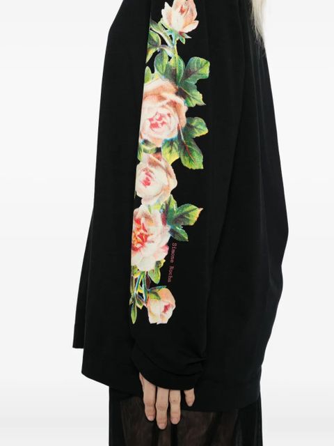 Simone Rocha floral-print T-shirt - Black