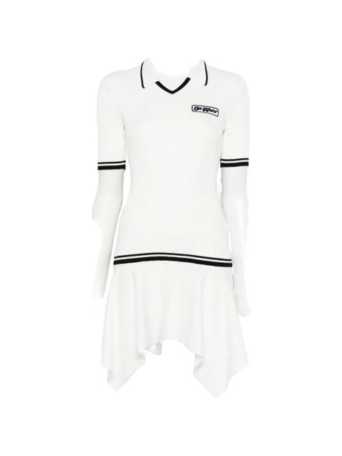 Off-White V-neck ribbed mini dress - zdjęcie produktu nr 1