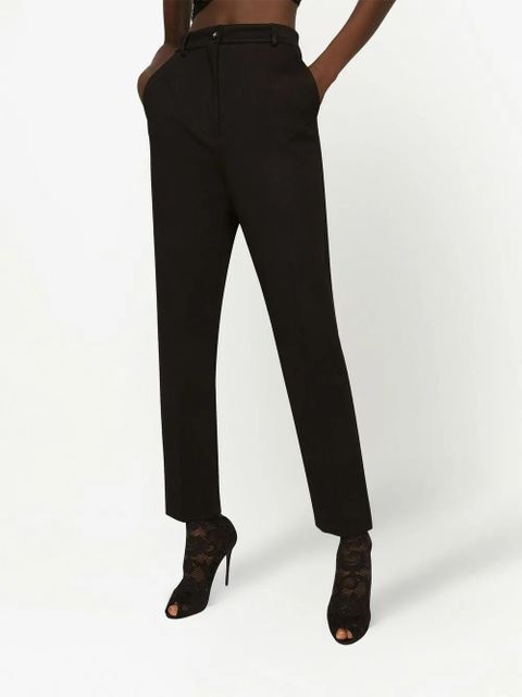 Dolce & Gabbana Milano-rib tapered-leg trousers - Black
