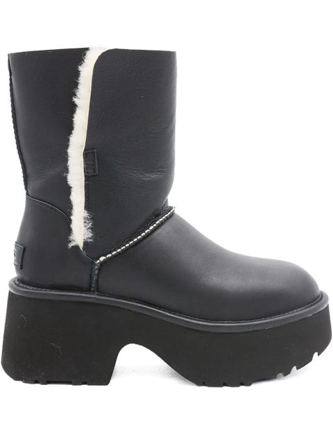 UGG platform fur-trim leather boots - Black - zdjęcie produktu nr 1