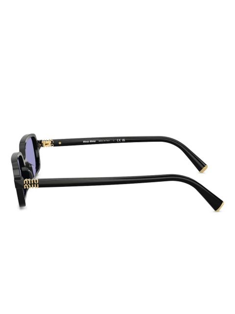 Miu Miu Eyewear logo-lettering sunglasses - Black - zdjęcie produktu nr 2