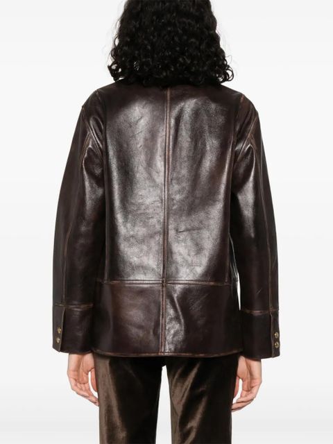 SANDRO leather jacket - Brown