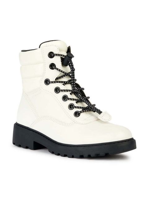 Geox botki J CASEY B ABX damskie kolor biały na płaskim obcasie J367ZB 0BCLV C1M9B