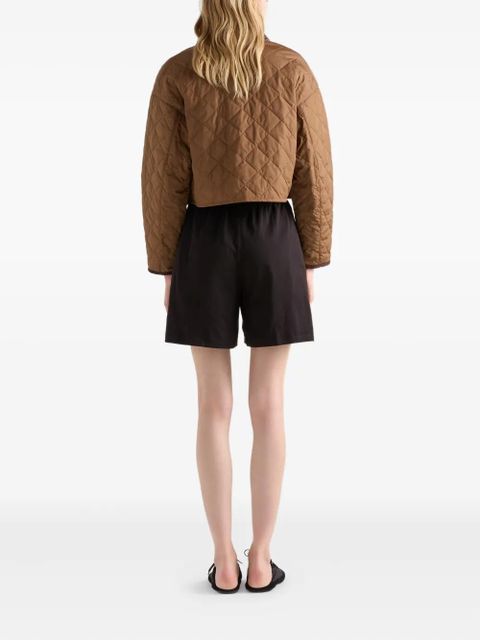 Prada quilted corduroy-collar jacket - Brown