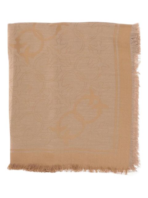 PINKO birds-print fringed-edges scarf - Neutrals - zdjęcie produktu nr 1