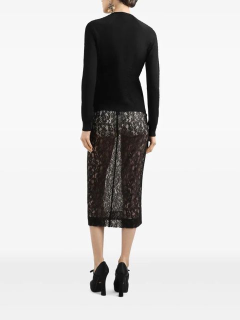 Dolce & Gabbana floral-lace midi dress - Black