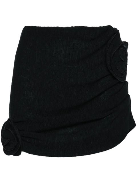 Magda Butrym floral-appliqué mini skirt - Black - zdjęcie produktu nr 1