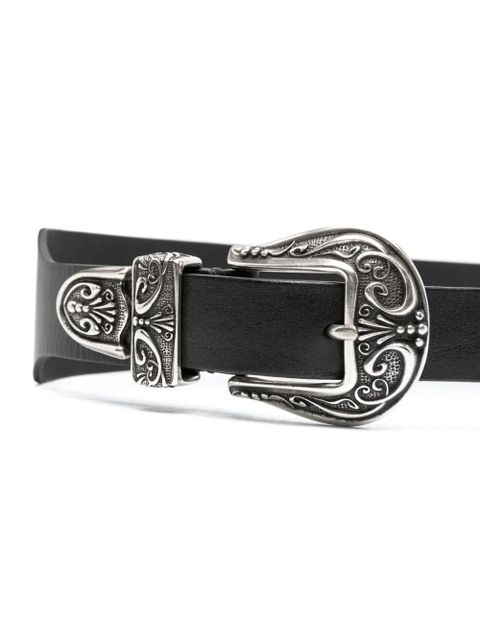Golden Goose double buckle leather belt - Black - zdjęcie produktu nr 2