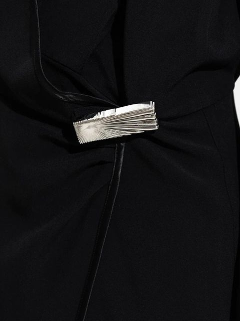The Attico wrap-front split dress - Black