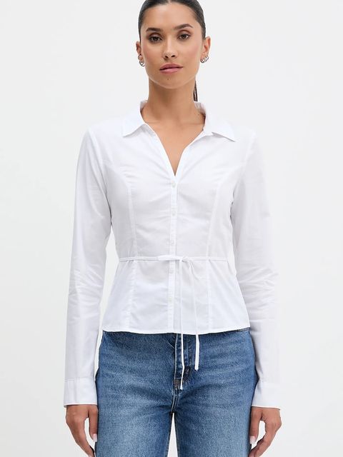 Hollister Co. koszula damska kolor biały slim z kołnierzykiem klasycznym KI340-5442 - zdjęcie produktu nr 1