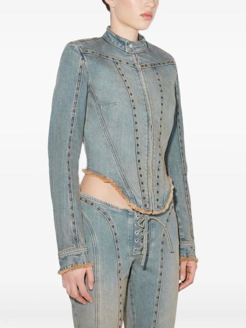 MISBHV Sunset stud-embellished denim jacket - Blue